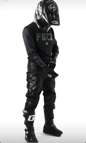 Imagen 2 de 10 de Conjunto Mx Motocross Fire Windline Black- All Motors Online