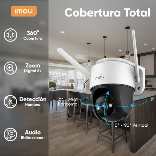 Imou Kit Videovigilancia 4 Cámaras Ip Ptz Wifi 2 Mp Ipc-s21fen Cruiser Se+ / Microfono Altavoz Y Visión Nocturna 24/7 + Disco Duro 3tb Grabación Continua + Dvr Turbo Hd 8mp 4k (ids-7204huhi-m1/s)