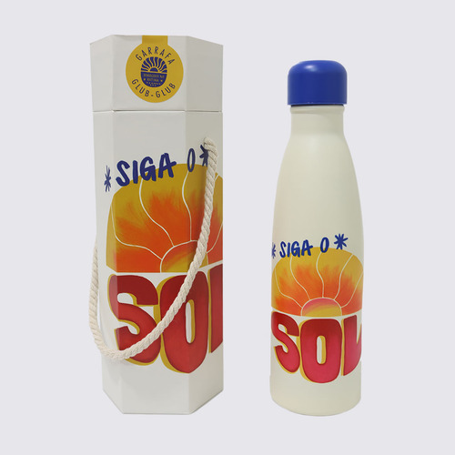 Garrafa Farm Glub Glub Siga O Sol 500 Ml Cor Branco