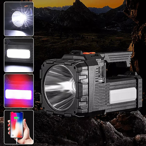 Lanterna Farol Holofote Luz Forte E Função Power Bank
