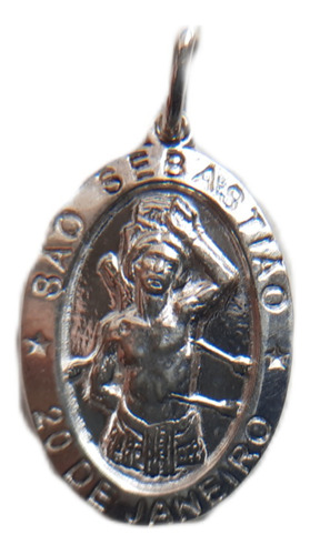 B. Antigo - Medalha Sacra De S. Sebastião Em Prata De Lei