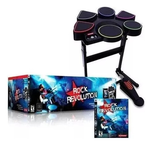 Bateria Rock Revolution Ps3 + Jogo - Funciona Em Gh E Rb (Usado)