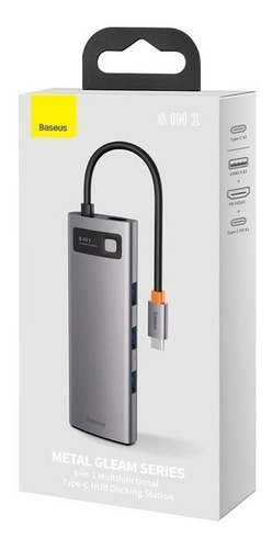 HUB TIPO C BASEUS 8 EN 1 (USB-C PD 100W / HDMI 4K / USB 3.0 X3 / RJ45 /SD / MICROSD)