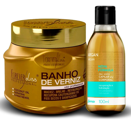 Kit Banho De Verniz 250g + Óleo De Argan 100ml Farmax