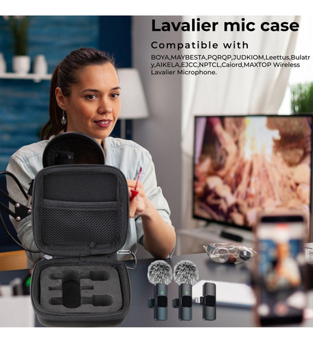 Estuche De Micrófono Lavalier Inalámbrico Marca Modelo 3 Ran Color