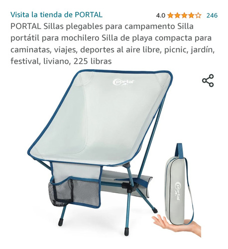 Silla Portátil Para Viaje O Camping 