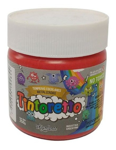 Tempera Rojo Fuego Metalizada Pote 250g Tintoretto 0284