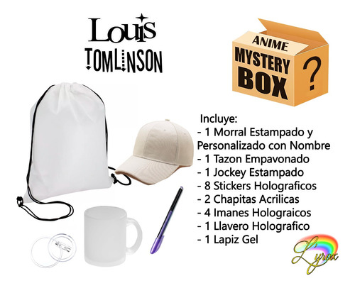 Louis Tomlinson Mystery Box Tazon Lapiz Jockey Chapita