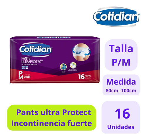 Cotidian Pants Ultra Protect Talla P/m - 16un
