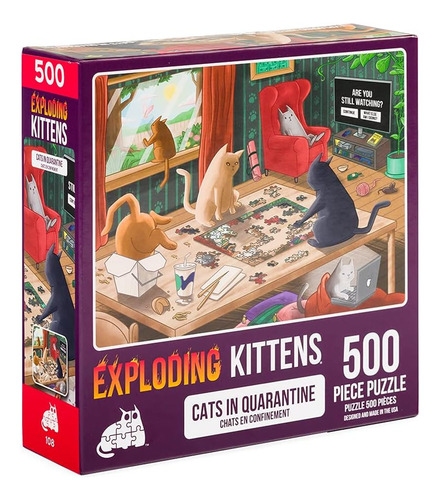 Rompecabezas Exploding Kittens De 500 Piezas - Cats In Qu...