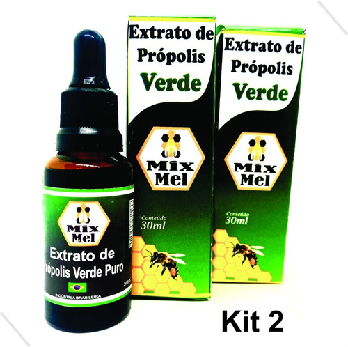Kit 2 Extratos De Propolis Verde Puro Aumento Da Imunidade Sabor Natural