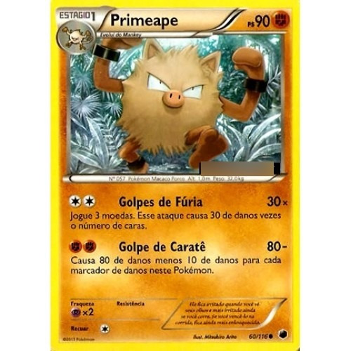 Primeape Pokémon Físico Comum 60/116 - Pokemon Card Game