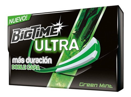 Bigtime Ultra Greenmint Chicle Sin Azúcar 24 Grs