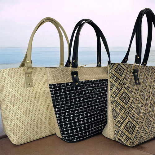Bolso Multifuncional De Yute Gran Capacidad Mujer Playa