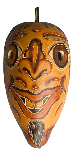 Mascara Decorativa De Origen Mexicano Hecha En Calabaza