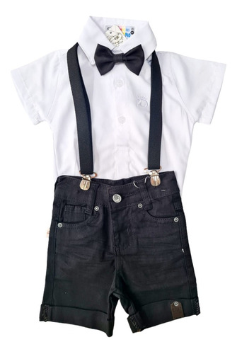 Roupa Infantil Camisa Social Bermuda Menino Batizado Festa