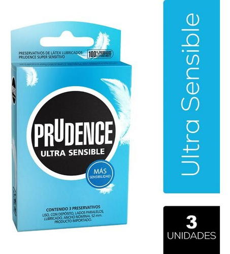 Preservativo Prudence Ultra Sensible Caja X 3 Unidades