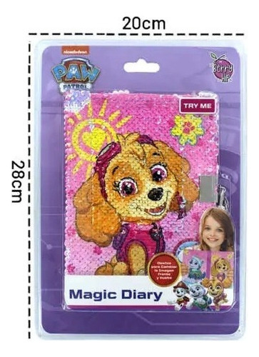 Diario Libreta Candado Lentejuelas Reversible Cambia Diseño Color Minnie Mouse