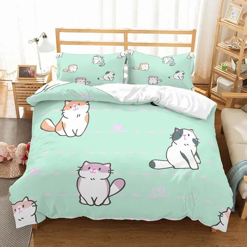 Juego De Ropa De Cama De Gatos Para Niños En 3d, Tamaã...