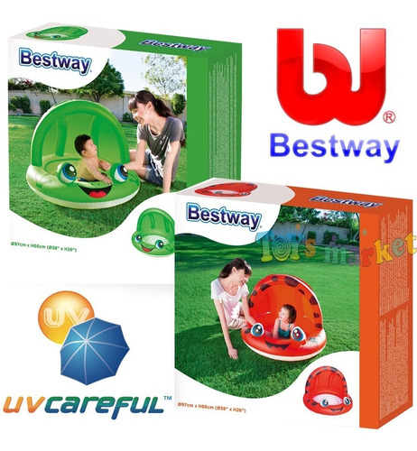 Pileta Con Techo Uv Y Piso Inflable Bebe Pelotero Bestway