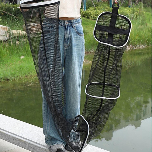 Cesta De Pescado Plegable Pesca Mantenga De Negro