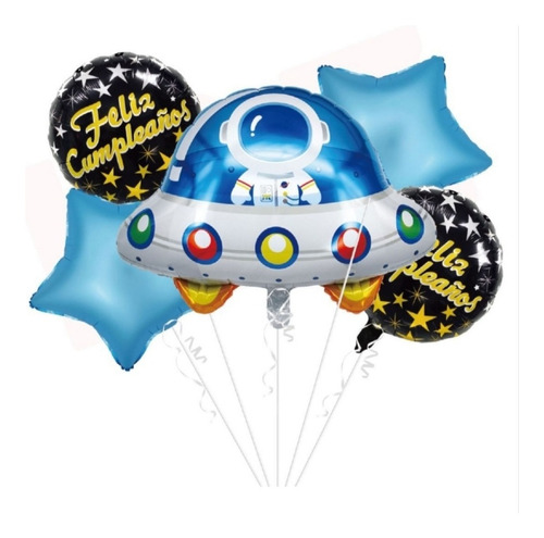 Globos Decoracion Ufo Platillo Volador 5 Pzs