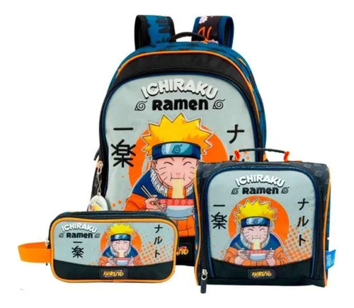 Pack Mochila Naruto Ramen Oficio+ Lonchera + Cartuchera