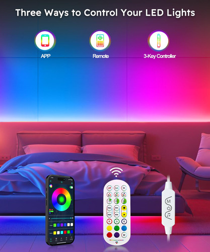 Tira Luces Led Rgb 32.8 Pies Marca Icrgb Modelo Smart Tv Color De La Luz