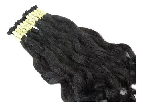 Cabelo Humano Ondulado Natural 50cm - 200g Imediato Cor Castanho