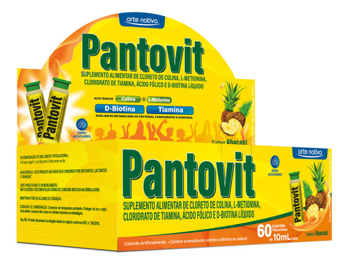 Pantovit 60 Flaconetes X 10ml Abacaxi - Arte Nativa