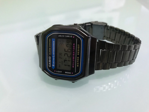 Reloj Casio Negro Metálico, Original Nuevo, Vintage