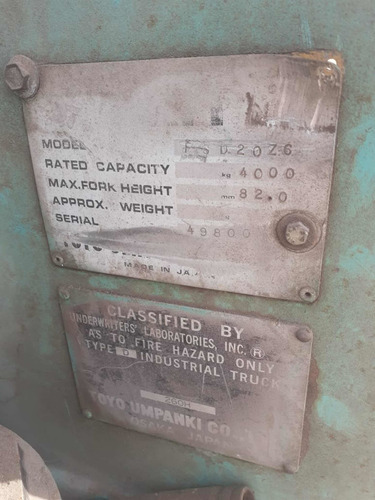 Imagen 4 de 18 de Autoelevador Diesel Tcm 2tn Motor Isuzu Envios Al Pais