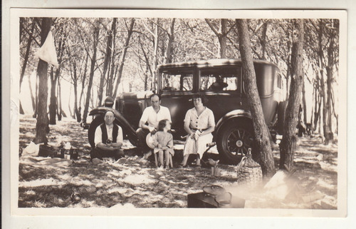 1937 Fotografia De Picnic Familiar En Balneario La Floresta 