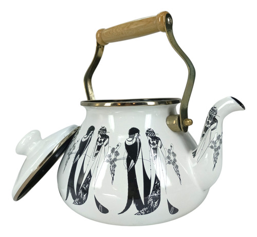 Pava Enlozada Tetera Francesa Decorada Eurokitchen 3 Lts Blanco Figuras