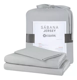 Sábana Jersey Matrimonial Esquimal Fresca Ultrasuave Color Vania (gris Claro)