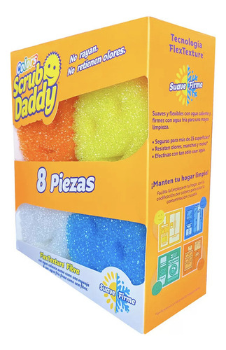 Colors Scrub Daddy 8 Piezas Fibra Esponja