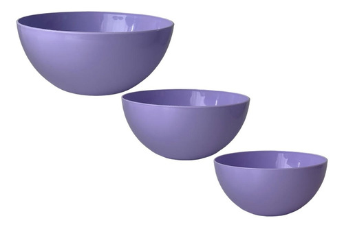 Set X3 Bowls Compoteras Plástico Irrompible Carol Soft 