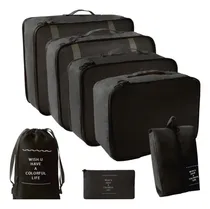 Comprar Kit 7 Bolsas De Viagem Organizador Prático De Mala Roupa Cor