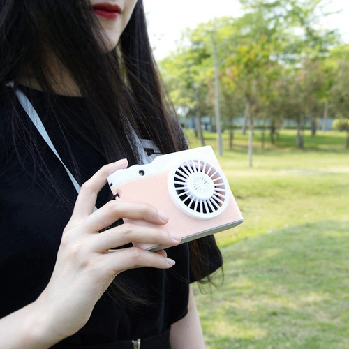 Mini Cámara Portátil Con Carga Usb, Ventilador Negro, Cuello