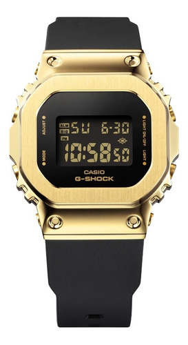 Reloj Casio Gms5600gb-1 Original Golden Para Dama E-watch Color de la correa Negro Color del bisel Dorado Color del fondo Negro