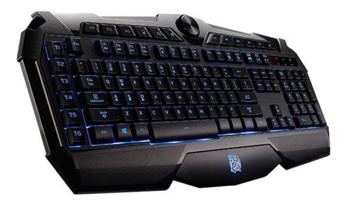 Imagen 2 de 2 de Teclado gamer Thermaltake Challenger Prime QWERTY inglés US color negro con luz azul/roja/púrpura