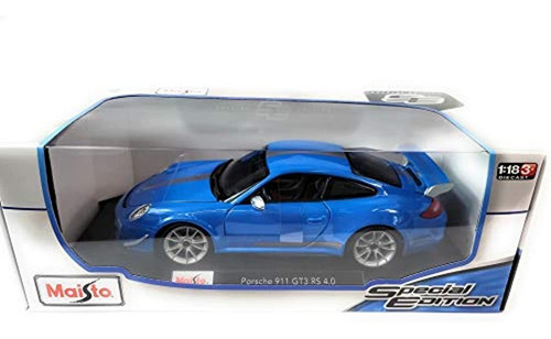 Maisto Porsche 911 Gt3 Rs 4.0 Blue 1/18 Modelo De Coche