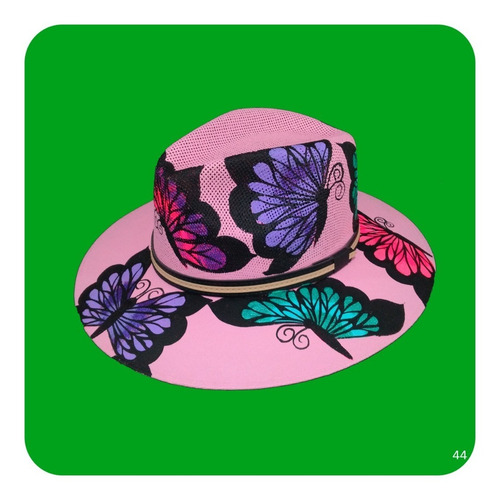 Imagen 2 de 9 de Elegante Sombrero Artesanal Pintado A Mano Varios Modelos 5