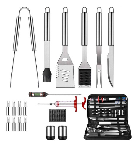 Cubiertos Parrillero Acero Inoxidable Kit 22pzs Utensilios