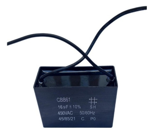 Capacitor De Ventilador 16uf 450vac Cbb61 2 Fios