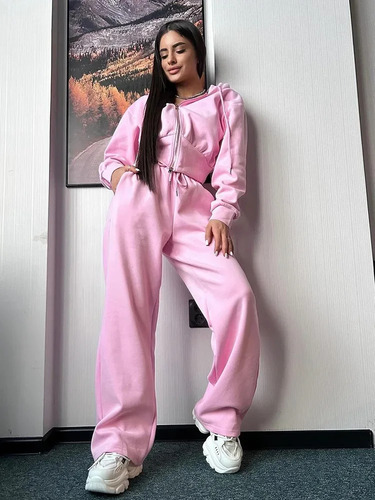 Conjunto Casual De Sudadera Con Capucha Y Pantalones Para Mu