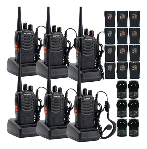 Walkie-talkie Baofeng Walkie-talkie BF-888S de 6 radios y frecuencia UHF - negro