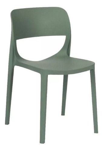 Silla Comedor Jardin Plastica Apilable Reforzada Smile Ct Color Verde