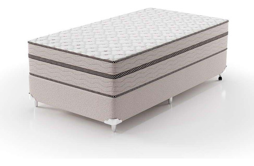Cama Box Solteiro King Com Colchão Sonhare Mola Ensacada ... Cor Bege