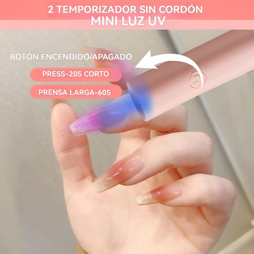 Secador Uñas Gel Recargable Portátil Led Para Press On